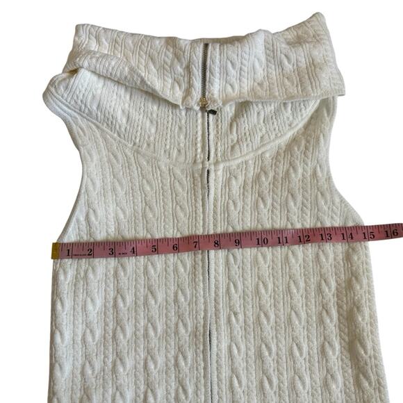 Rebecca Taylor Cable Zip Shell White Short Sleeve Sweater NWT - Picture 10 of 11